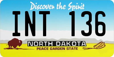 ND license plate INT136