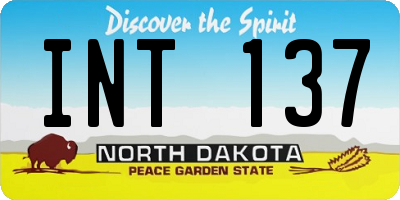 ND license plate INT137