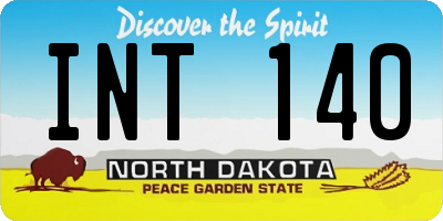 ND license plate INT140