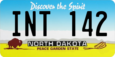 ND license plate INT142