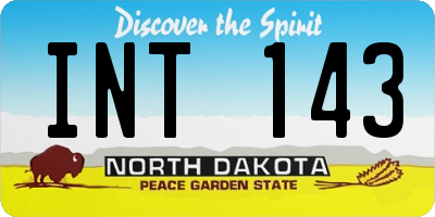 ND license plate INT143