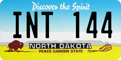 ND license plate INT144