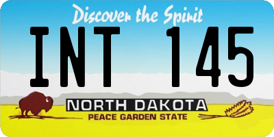 ND license plate INT145