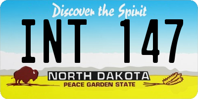 ND license plate INT147