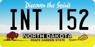 ND license plate INT152