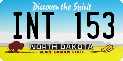ND license plate INT153