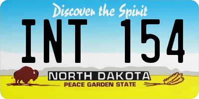 ND license plate INT154