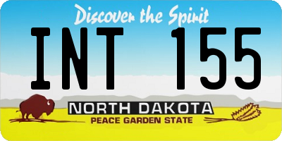 ND license plate INT155