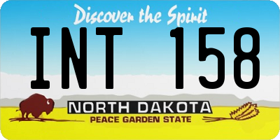 ND license plate INT158