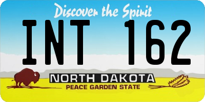 ND license plate INT162