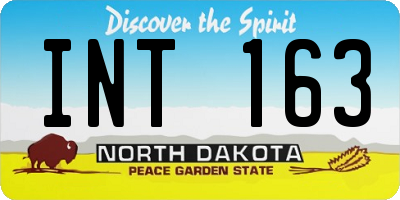 ND license plate INT163