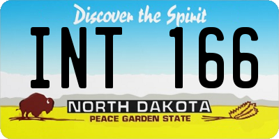 ND license plate INT166