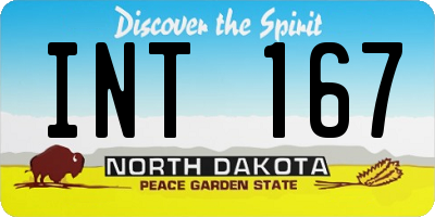 ND license plate INT167