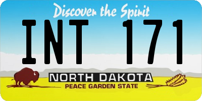 ND license plate INT171
