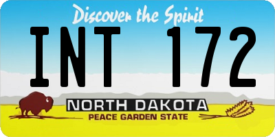ND license plate INT172