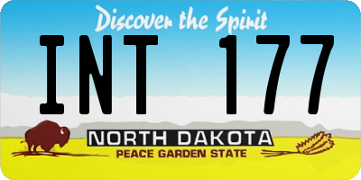 ND license plate INT177