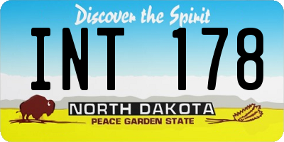 ND license plate INT178