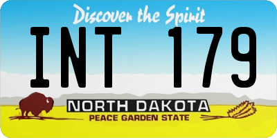 ND license plate INT179