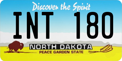 ND license plate INT180