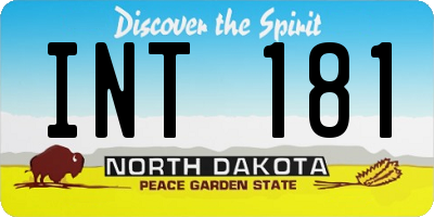 ND license plate INT181