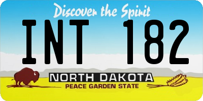 ND license plate INT182