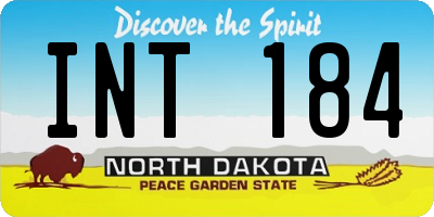 ND license plate INT184
