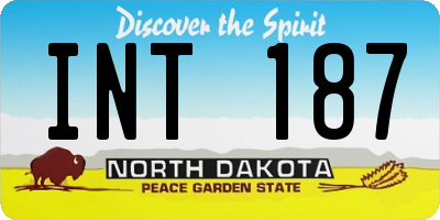 ND license plate INT187