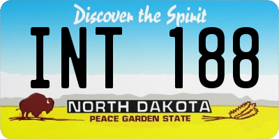 ND license plate INT188