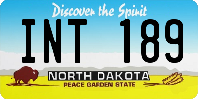 ND license plate INT189