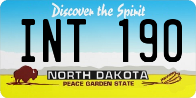 ND license plate INT190