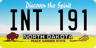 ND license plate INT191