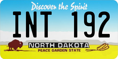 ND license plate INT192