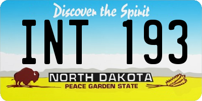ND license plate INT193