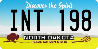 ND license plate INT198