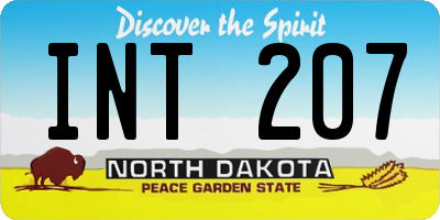 ND license plate INT207