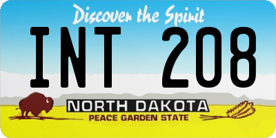 ND license plate INT208