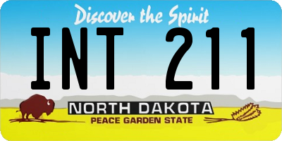 ND license plate INT211