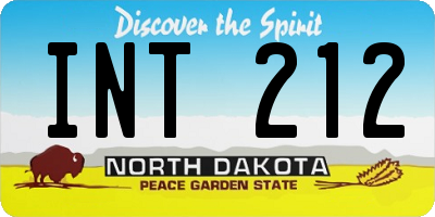 ND license plate INT212