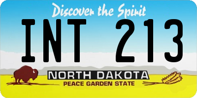 ND license plate INT213