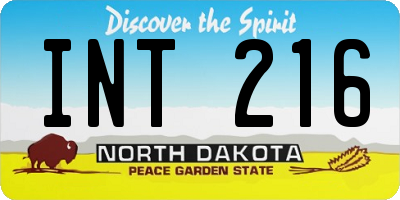 ND license plate INT216