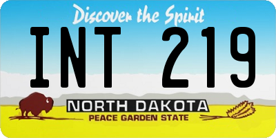 ND license plate INT219