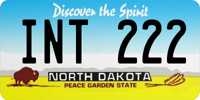 ND license plate INT222
