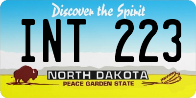 ND license plate INT223