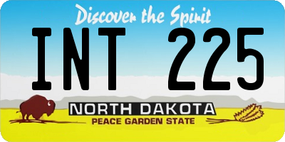 ND license plate INT225