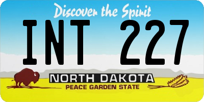ND license plate INT227