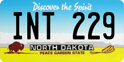 ND license plate INT229