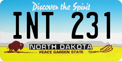 ND license plate INT231