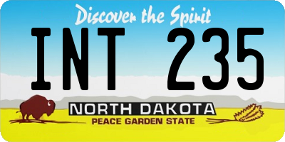 ND license plate INT235