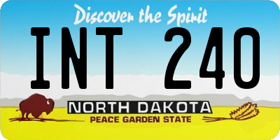 ND license plate INT240