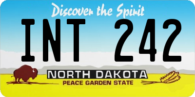 ND license plate INT242